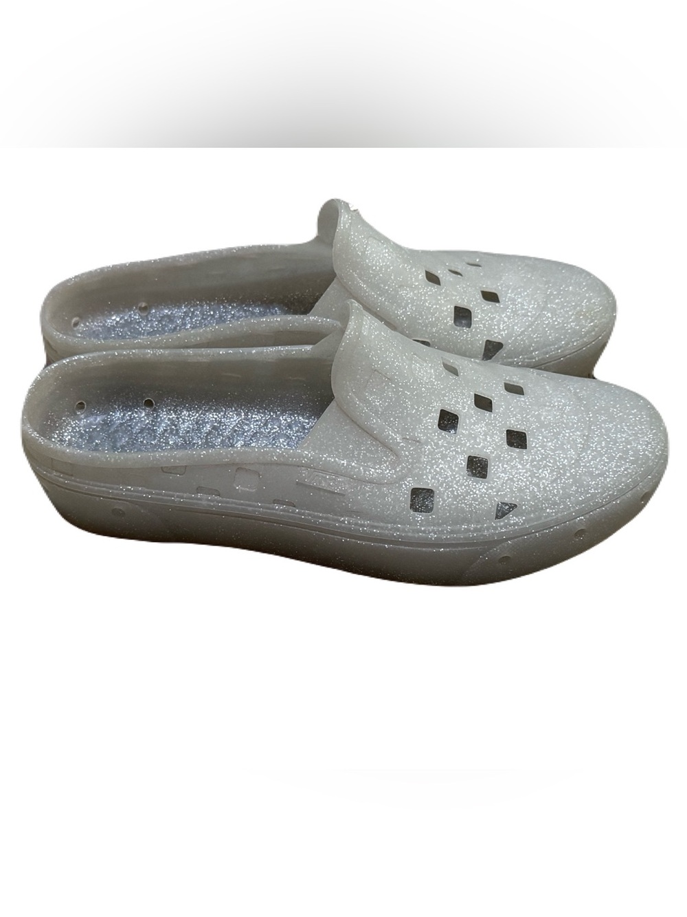 Vans Men's Slip-On Mule TRK Clogs - Glitter Grey Jelly - Size 8
